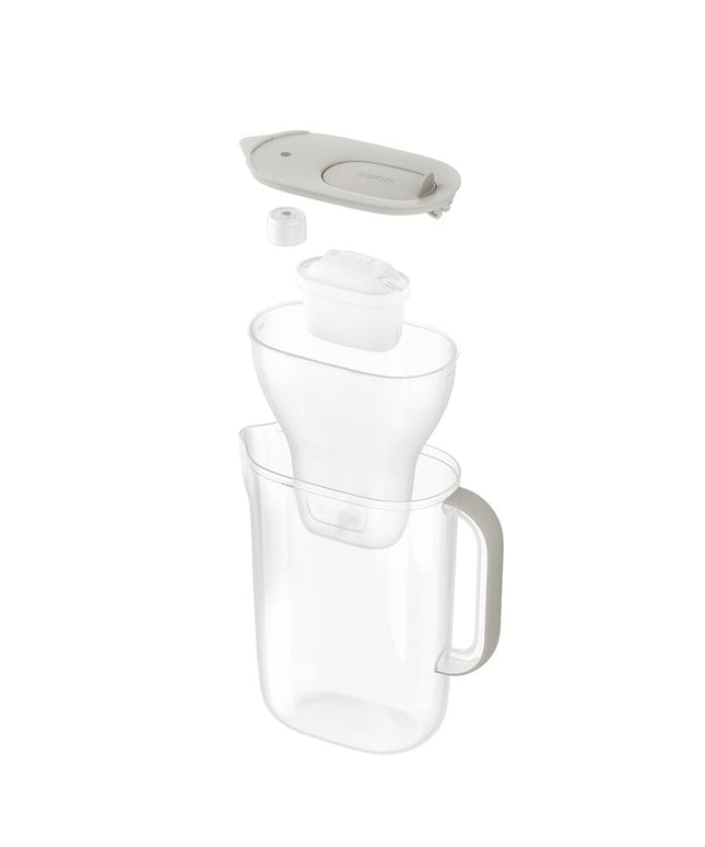 Vandens filtravimo ąsotis Brita Style Essential Led 2,4l, smėlio spalvos, su 1 vnt Maxtra Pro vandens filtru
