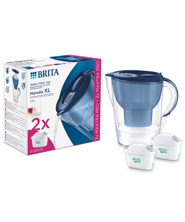 Vandens filtravimo ąsotis Brita Marella XL, 3.5l, mėlynas, su 2 vnt Maxtra Pro vandens filtrų