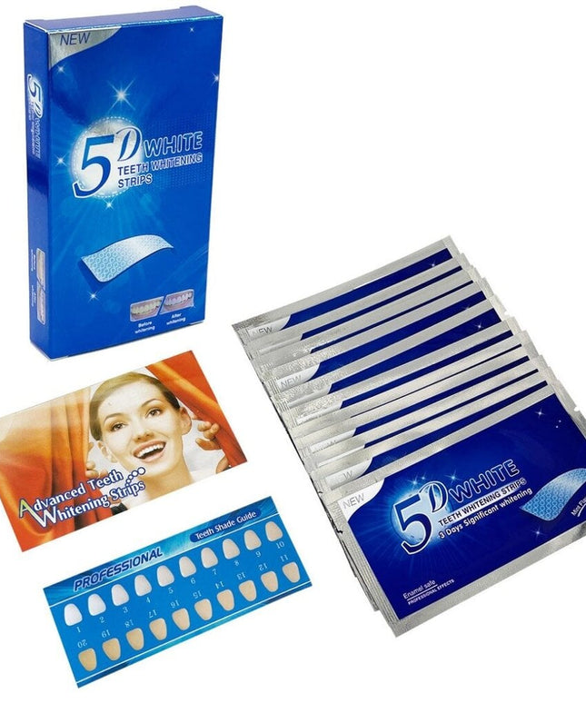 Dantų balinimo juostelės 5D Whitening, 14 vnt