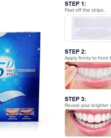 Dantų balinimo juostelės 5D Whitening 14vnt/7 poros