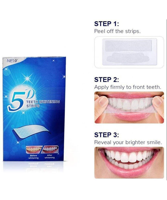 Dantų balinimo juostelės 5D Whitening 14vnt/7 poros