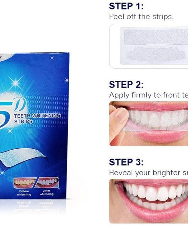 Dantų balinimo juostelės 5D Whitening 14vnt/7 poros