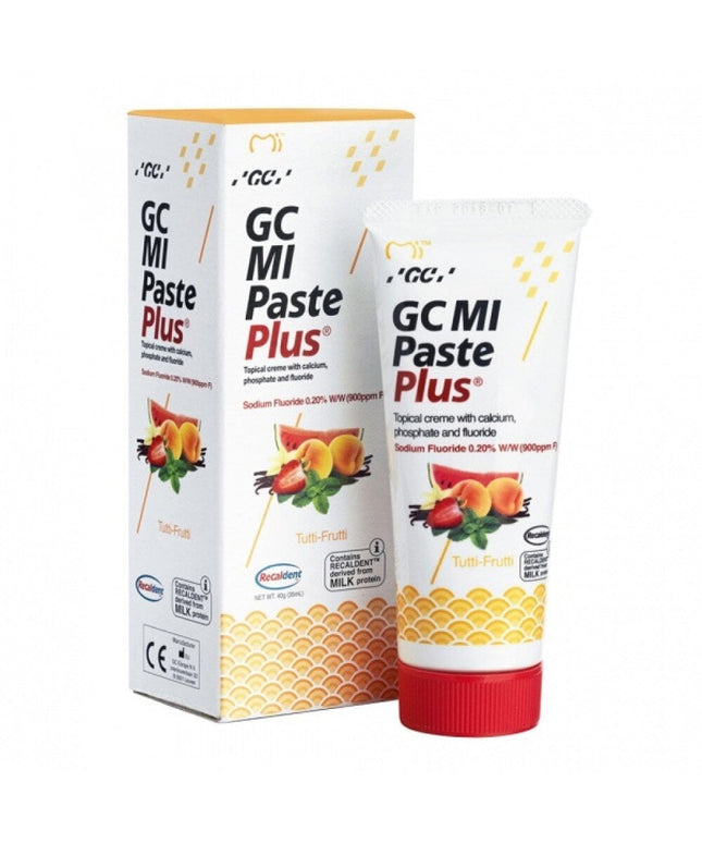 Dantų kremas su fluoru GC Mi Paste Plus Recaldent, įvairių vaisių skonio, 35 ml