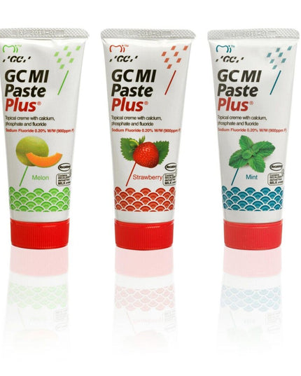 Dantų kremas su fluoru GC Mi Paste Plus Recaldent, įvairių vaisių skonio, 35 ml