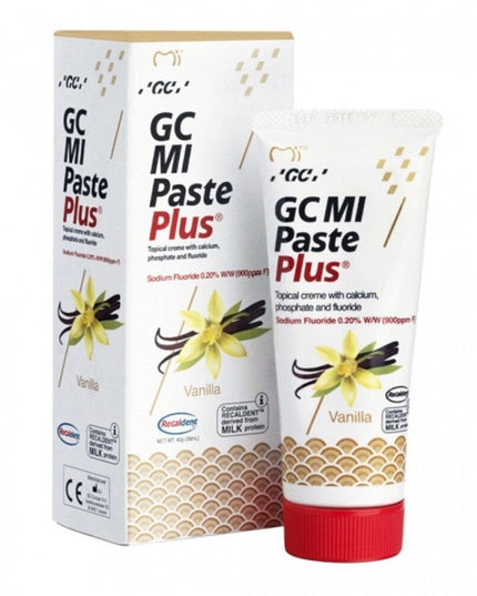 Dantų kremas su fluoru GC Mi Paste Plus Recaldent, vanilės skonio, 35 ml