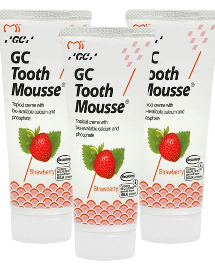Dantų pasta be fluoro GC Tooth Mousse Recaldent, 35 ml, braškių skonio, 3 vnt