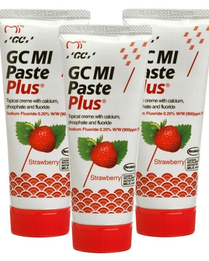 Dantų pasta su fluoru GC Mi Paste Plus Recaldent, braškių skonio, 35 ml, 3 vnt
