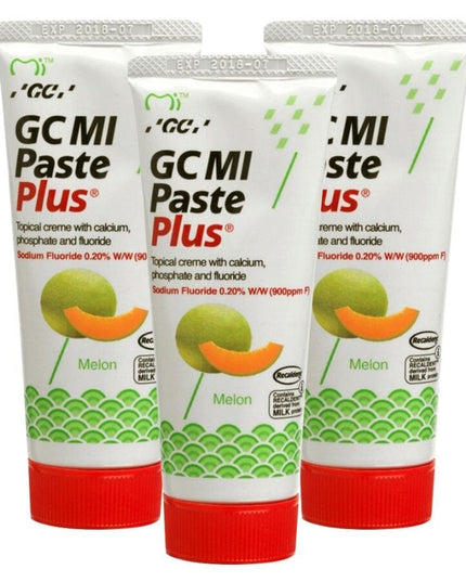 Dantų pasta su fluoru GC Mi Paste Plus Recaldent, melionų skonio, 35 ml, 3 vnt