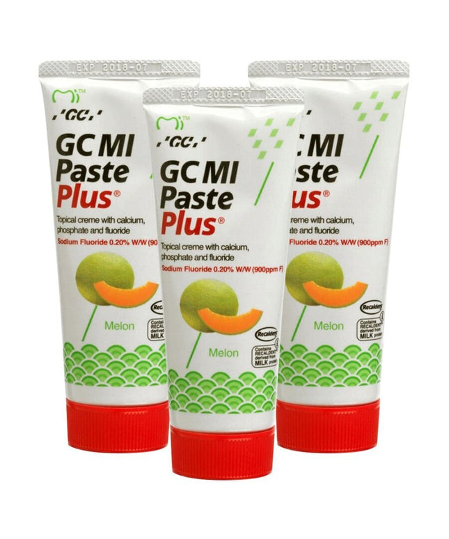 Dantų pasta su fluoru GC Mi Paste Plus Recaldent, melionų skonio, 35 ml, 3 vnt
