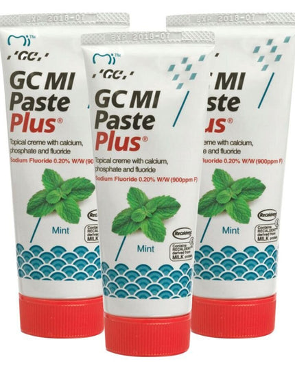 Dantų pasta su fluoru GC Mi Paste Plus Recaldent, mėtų skonio, 35 ml, 3 vnt