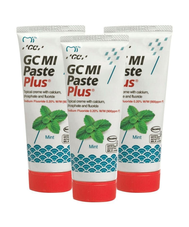Dantų pasta su fluoru GC Mi Paste Plus Recaldent, mėtų skonio, 35 ml, 3 vnt