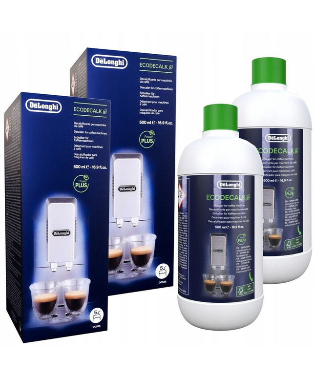 Kavos aparatų kalkių šalinimo priemonė DeLonghi EcoDecalk, 2 x 500 ml