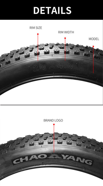 Dviračio padanga Fat bike Chaoyang Engwe 20x4.0, juoda