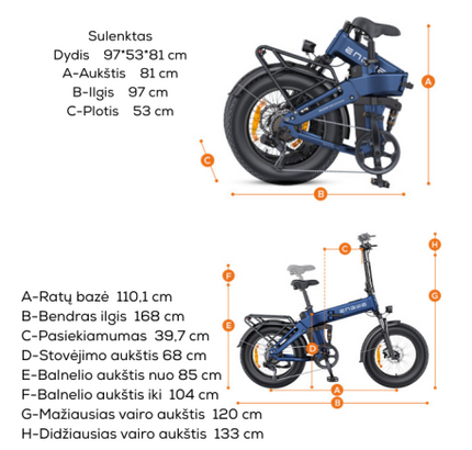 ENGWE ENGINE PRO 3.0 elektrinis dviratis (20"), juoda, standartinė (su „Boost“ mygtuku)