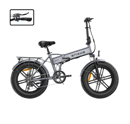 ENGWE EP-2 PRO BOOST elektrinis dviratis (20"), pilka, standartinė (su „Boost“ mygtuku)