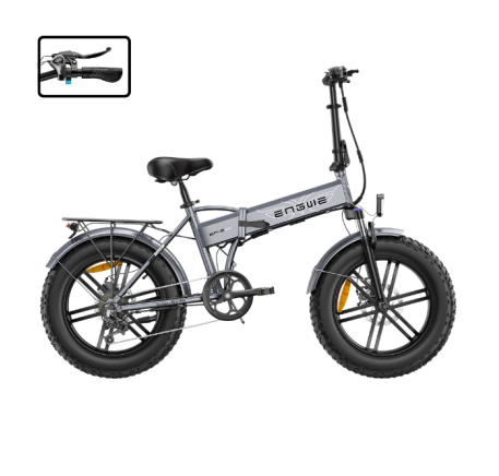 ENGWE EP-2 PRO BOOST elektrinis dviratis (20"), pilka, standartinė (su „Boost“ mygtuku)