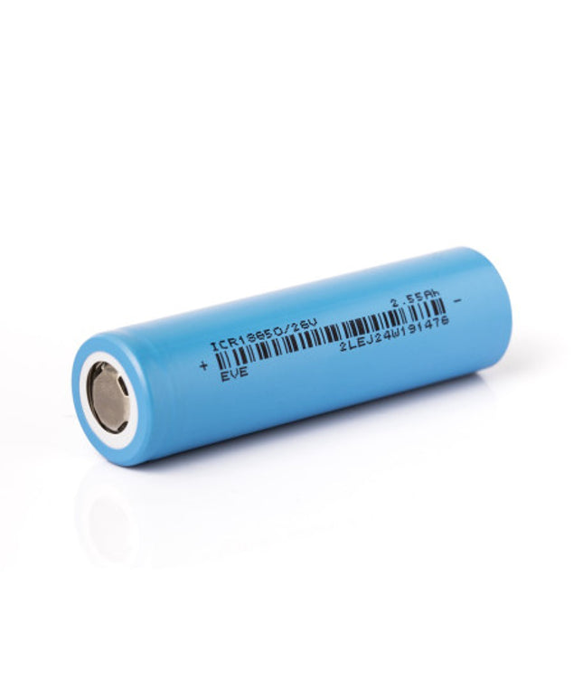 EVE ICR18650 -26V 2550mAh – 7.65A akumuliatoriaus celė