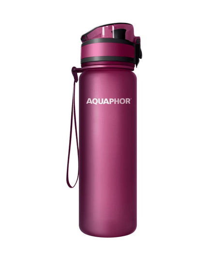 Gertuvė su vandens filtru Aquaphor City, 500 ml, vyšnių spalvos