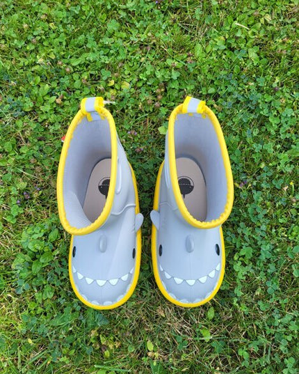 Guminiai batai vaikams Shark boots, pilki