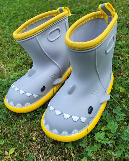 Guminiai batai vaikams Shark boots, pilki