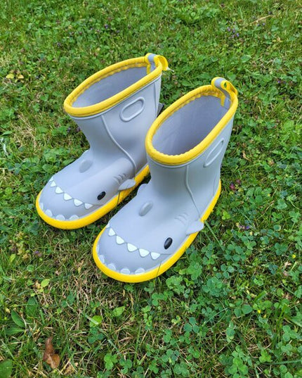 Guminiai batai vaikams Shark boots, pilki