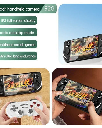 Delninė žaidimų konsolė HappyJoe E6, 5 colių LCD, 4GB+64GB, su 10000 žaidimų