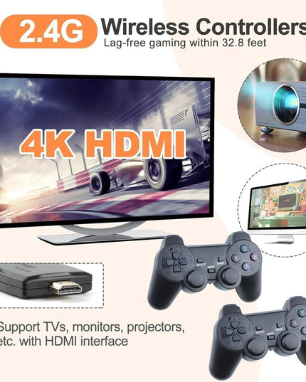Žaidimų konsolė HappyJoe Plug & Play, 4K HDMI, 128GB, su 40000 žaidimų