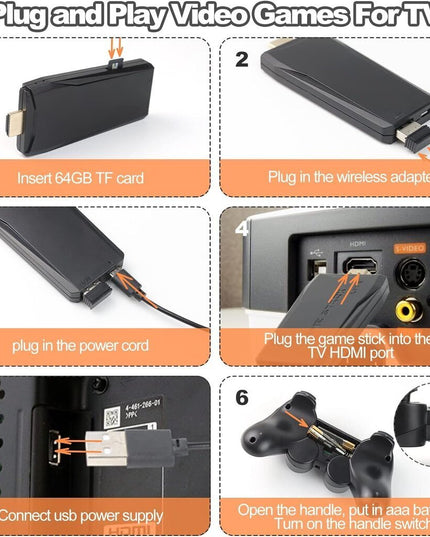Žaidimų konsolė HappyJoe Plug & Play, 4K HDMI, 128GB, su 40000 žaidimų