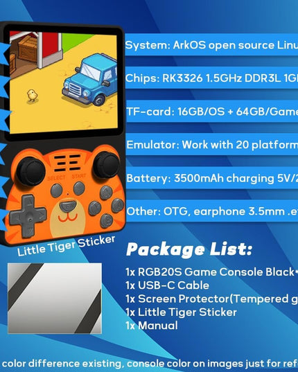 Žaidimų konsolė Happyjoe Powkiddy RGB20S, 64GB, su 20000 žaidimų