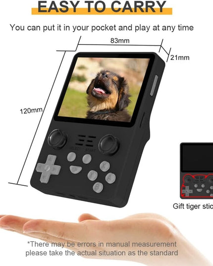 Mini žaidimų konsolė Happyjoe Powkiddy RGB20S, 128GB, su 20000 žaidimų, juoda