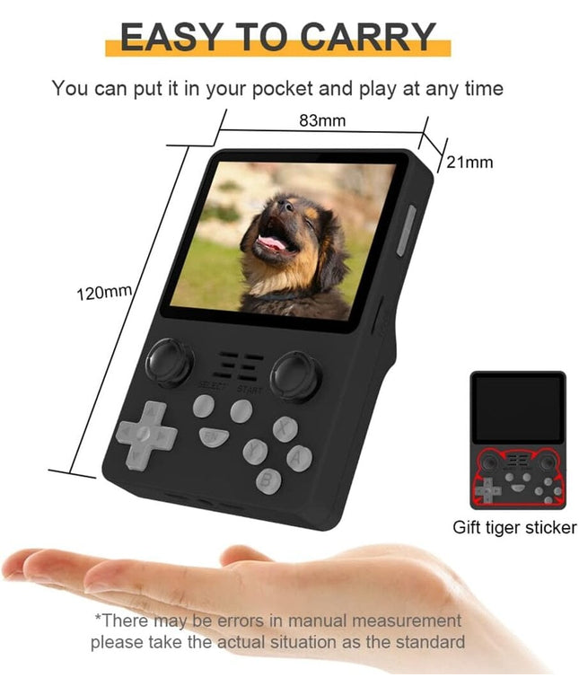 Mini žaidimų konsolė Happyjoe Powkiddy RGB20S, 128GB, su 20000 žaidimų, juoda