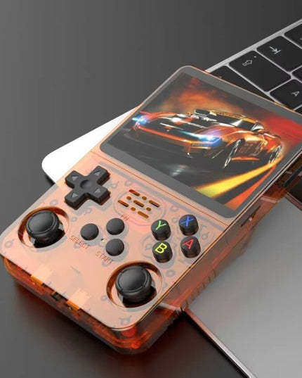 Žaidimų konsolė HappyJoe R36S, 128GB, oranžinė, su 20000 žaidimų