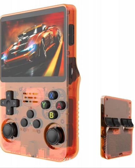 Žaidimų konsolė HappyJoe R36S, 128GB, oranžinė, su 20000 žaidimų