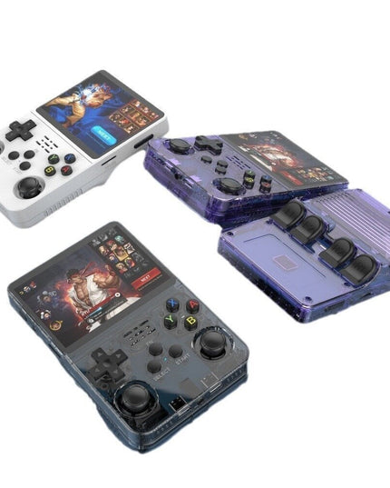 Retro žaidimų konsolė HappyJoe R36S, 128GB, violetinė, su 20000 žaidimų