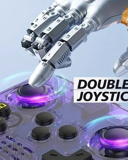 Retro žaidimų konsolė HappyJoe R36S, 128GB, violetinė, su 20000 žaidimų