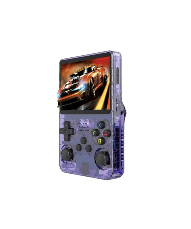 Retro žaidimų konsolė HappyJoe R36S, 128GB, violetinė, su 20000 žaidimų