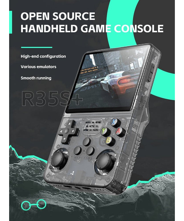 Žaidimų konsolė HappyJoe R36S, 128GB, juoda, su 20000+ žaidimų