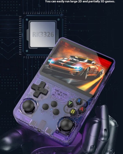 Retro žaidimų konsolė HappyJoe R36S, 64GB, violetinė, su 10000 žaidimų