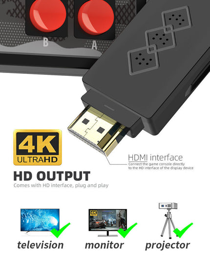 Belaidė klasikinių TV žaidimų konsolė HappyJoe Y2HD Plus, su 1800 žaidimų