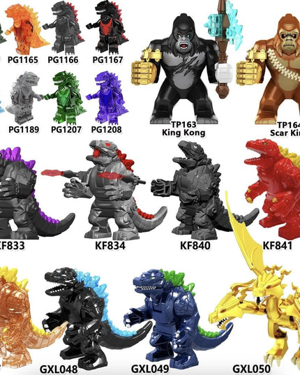 Konstruktorius figūrėlė Godzilla King Ghidora iš HeroBricks, 26 cm
