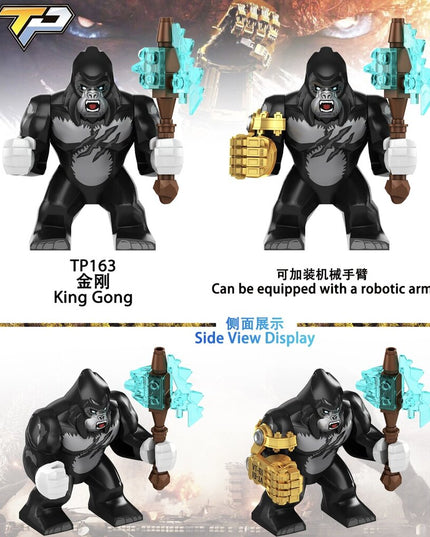 Konstruktoriaus figūrėlės King Kong vs Godzilla iš HeroBricks, 9 cm, 2 vnt