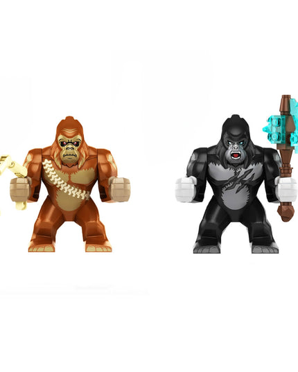 Konstruktoriaus figūrėlės King Kong vs Godzilla iš HeroBricks, 9 cm, 2 vnt