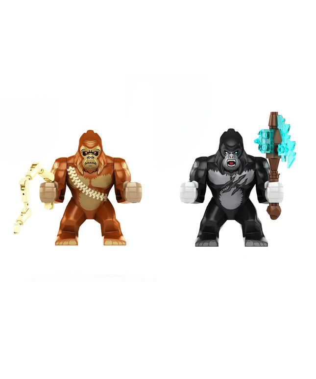 Konstruktoriaus figūrėlės King Kong vs Godzilla iš HeroBricks, 9 cm, 2 vnt