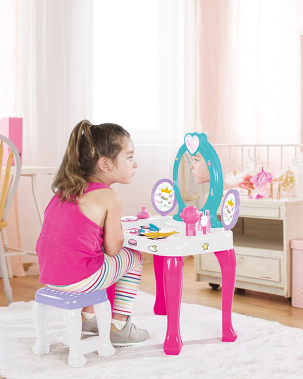 Kosmetinio staliuko ir kėdutės komplektas Unicorn Dolu, 71 cm, su 12 priedų, 2568