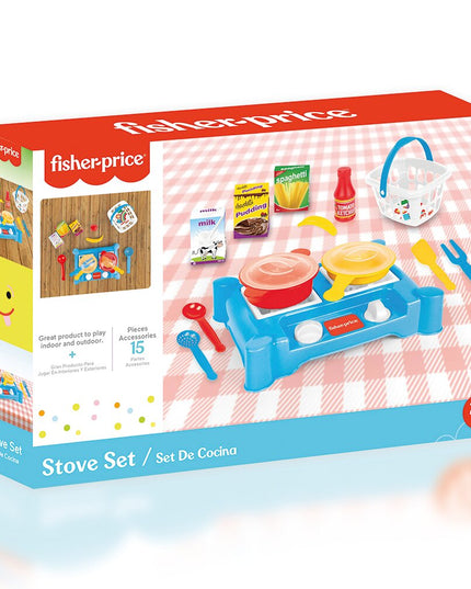 Mini viryklės rinkinys su priedais Dolu Fisher Price, 1822, mėlynas
