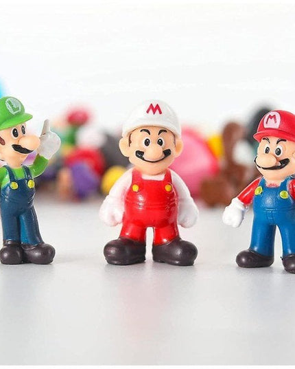 48 vnt Super Mario Bros minifigūrėlės žaislai lėlės veiksmo figūrėlės kolekcionuojami modeliai, papuošalai gimtadienio torto papuošimui, dovana[HK]