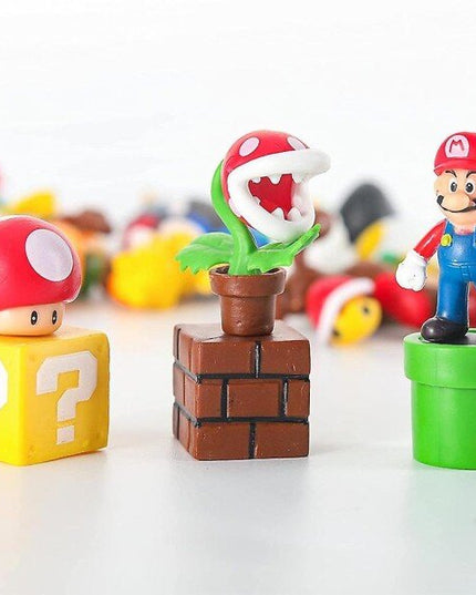 48 vnt Super Mario Bros minifigūrėlės žaislai lėlės veiksmo figūrėlės kolekcionuojami modeliai, papuošalai gimtadienio torto papuošimui, dovana[HK]