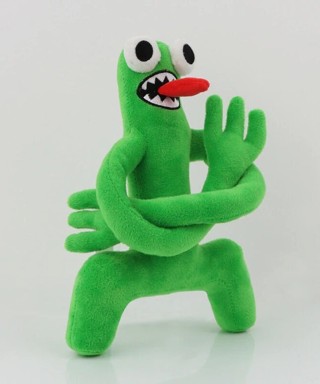 Minkštas pliušinis žaislas Rainbow friends, žaliasis ilgarankis, 30cm