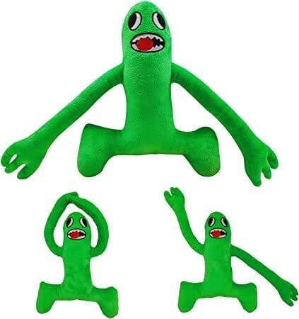 Minkštas pliušinis žaislas Rainbow friends, žaliasis ilgarankis, 30 cm