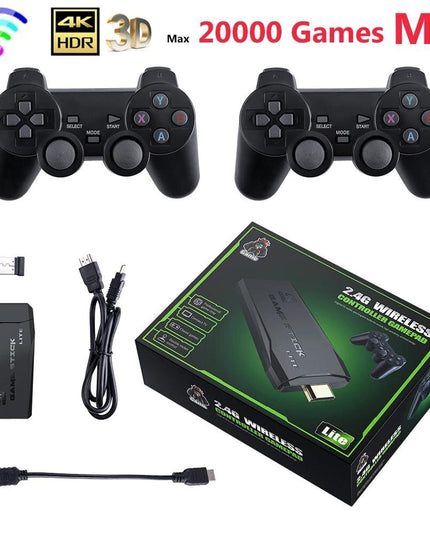NAUJA vaizdo žaidimų konsolė 2.4G dvigubas belaidis valdiklis Game Stick 4K 20000 žaidimai 64GB 32GB retro žaidimai Televizoriaus dovana berniukui